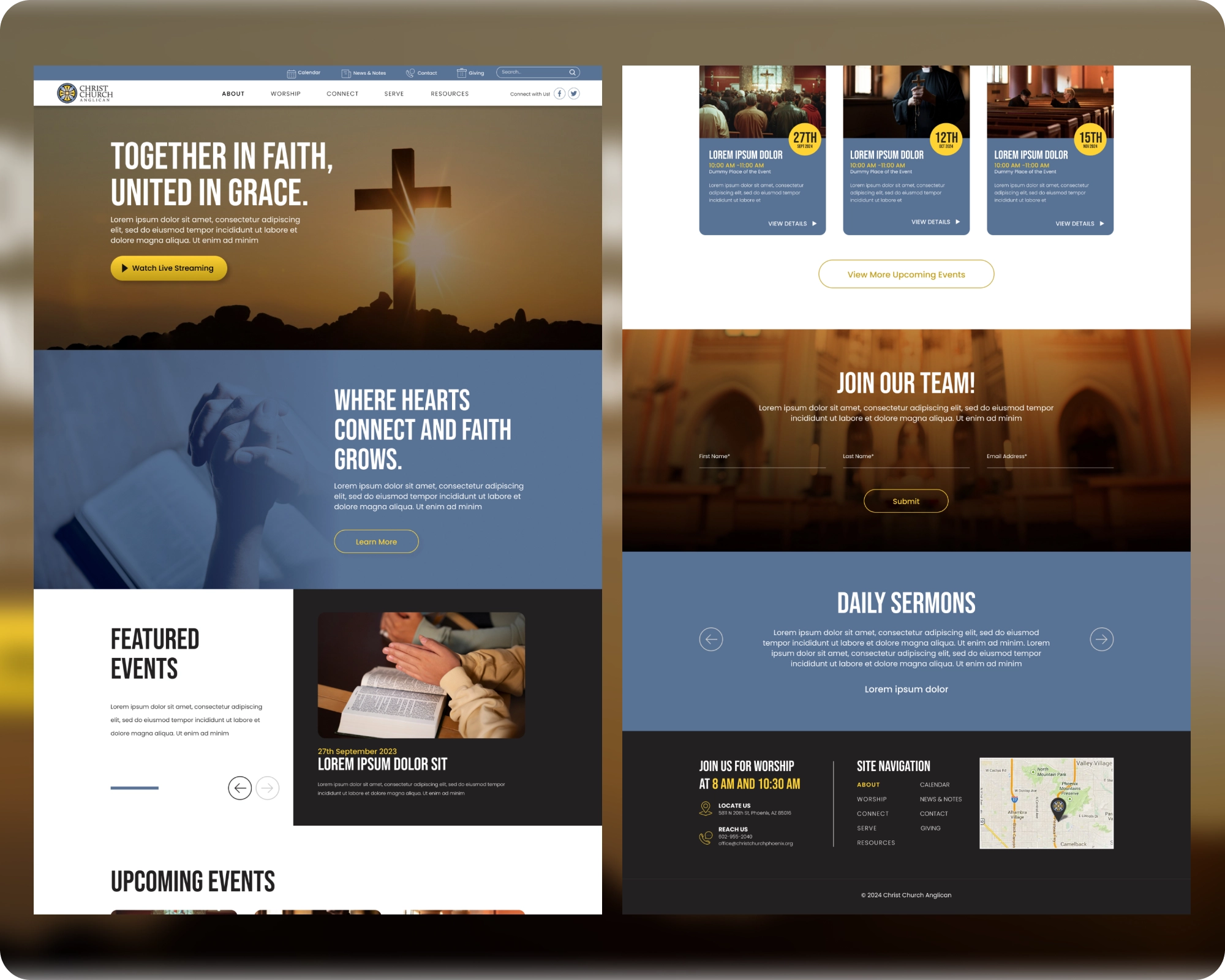 Christ Church Anglican church website design